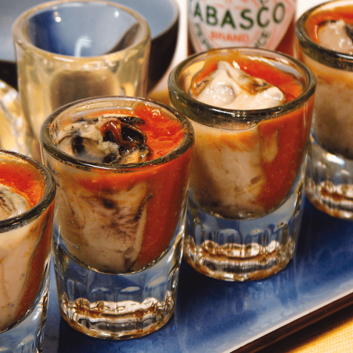 A set of 20 oyster shooters.