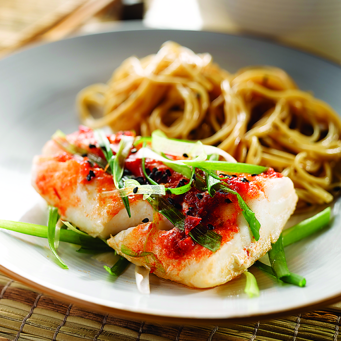 A large combo of Alaska whitefish featuring cod whitefish served with side dishes.