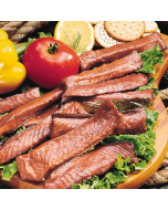 A pack of Smoked Silver Salmon Strips.