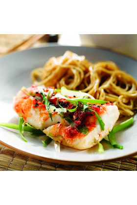 A large combo of Alaska whitefish featuring cod whitefish served with side dishes.